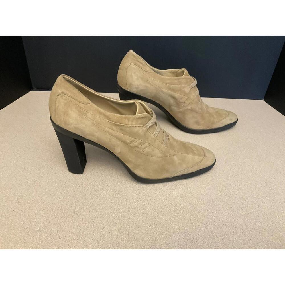 NEW! WOMENS HOGAN TAN LEATHER OXFORD HIGH HEEL SHOES. SIZE 9.5. NICE SHOES!
